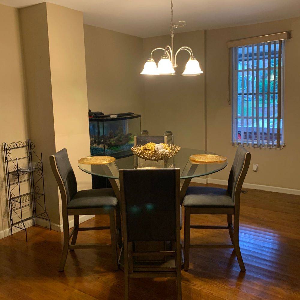 Spotless dining room ready for guests